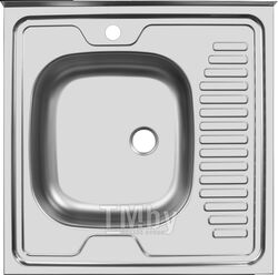 Кухонная мойка Ukinox Стандарт 600х600 без перелива, 0,4 мм, выпуск 1 1/2" (матовый) (STD600.600 ---4C 0L-)