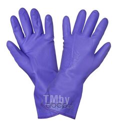 Перчатки хозяйственные с подкладкой ПВХ (L), фиолетовые AIRLINE AWG-HW-11