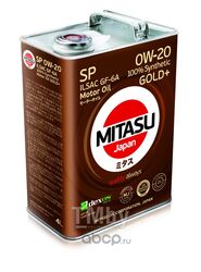 Моторное масло MITASU 0W20 4L GOLD Plus SP (API SP ILSAC GF-6A dexos1 Gen 2 100% Synthetic) MJ-P02-4