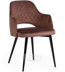 Кресло VALKYRIA (mod. 711) ткань/металл, 55х55х80 см, высота до сиденья 48 см, коричневый barkhat 11/черный