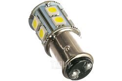 Лампа автомобильная светодиодная T20W P27/7W (W3*16q) 5 SMD MEGA WHITE блистер 360лм 6000К 12V MEGA ELECTRIC M-57374Wбл
