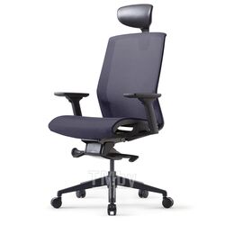 Кресло для руководителя J15, черн. рама, регул. подгол., регул. подлок., спинка-сетка, сиденье-сетка, крест.-пласт., т.-серый Bestuhl C3-J15G120L-B99-B1