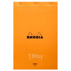 Блокнот А4+, 80 л., тонир., лин. "Rhodia" скоба сверху, оранжевый Clairefontaine 19660С