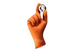Оранжевые нескользящие одноразовые нитриловые перчатки JSN NATRIX,размер S,уп.50шт Jeta Safety JSN50NATRIXOR07-S