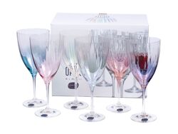 Набор бокалов для вина стеклянных декор. "Kate optic" 6 шт. 500 мл Crystalex