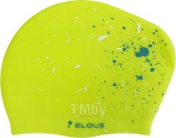 Шапочка для плавания Elous EL006 (брызги/зеленый)