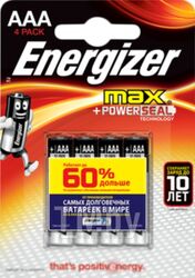 Комплект батареек Energizer Max E92/AAA / E300157304P (4шт)