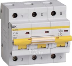 Выключатель автоматический IEK ВА47-100 3Р 100А 10кА D / MVA40-3-100-D