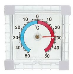 Термометр оконный, биметаллический, квадратный, ТББ, 10x70x75 мм Remocolor 60-0-303