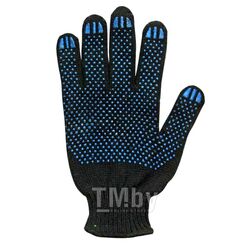 Рабочие перчатки х/б с ПВХ, 7,5 класс (черные) для СТО, для работы с металлом и стеклом MYPROTECT PR602