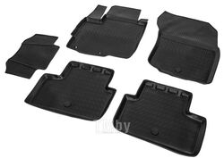 Комплект автомобильных ковриков Mitsubishi ASX 2012- , полиуретан, низкий борт, 5 предметов, крепеж для передних ковров RIVAL 14001002