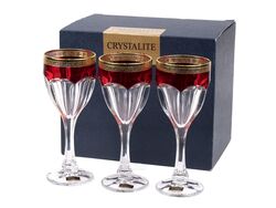 Набор бокалов для вина стеклянных декор. "SAFARI" 6 шт. 190 мл Crystalite Bohemia