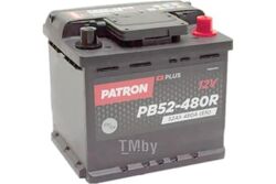 Аккумулятор PATRON PLUS 12V 52AH 480A (R+) B13 207x175x190mm 12,2kg PATRON PB52-480R
