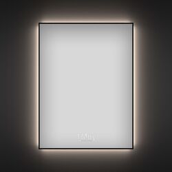 Прямоугольное зеркало с фоновой LED-подсветкой Wellsee 7 Rays Spectrum 172200920 (55*80 см, черный контур, сенсорная кнопка)