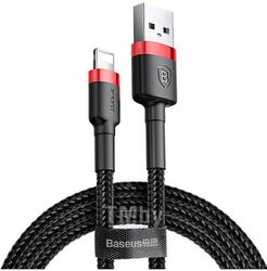 Кабель Baseus cafule Cable USB For iP 2.4A 0.5m Red+Black (CALKLF-A19)