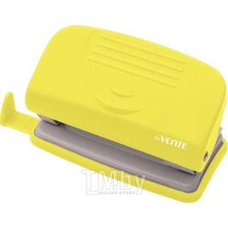 Дырокол (10 л) "Neon" пластик, с линейкой, неоновый желтый, в карт. коробке, deVente 4020800