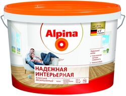 Краска ВД-ВАЭ Alpina Надежная интерьерная, белая,(3,75 кг) 2,5 л