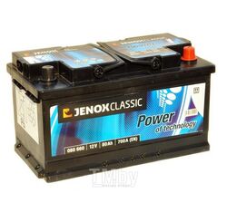 Аккумулятор JENOX CLASSIC 12V 80 Ah 700A (R+) 17,47kg 315x175x175mm 80660