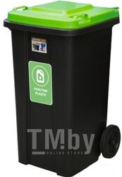 Бак мусорный с крышкой 120 л (зеленая крышка) ZETA МП-ТВ-944683/З