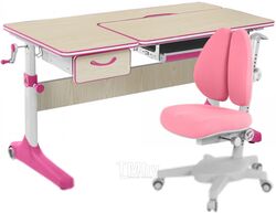 Парта+стул Anatomica Uniqa Lite Armata Duos (клен/розовый/розовый)