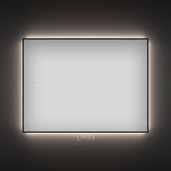 Прямоугольное зеркало с фоновой LED-подсветкой Wellsee 7 Rays Spectrum 172200930 (80*55 см, черный контур, сенсорная кнопка)
