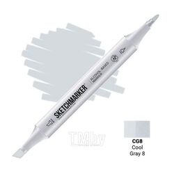 Маркер перм., худ. двухсторонний, CG8 серый прохладный 8 Sketchmarker SM-CG8