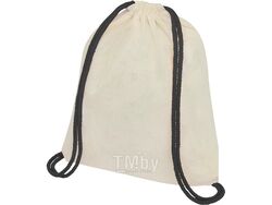 Рюкзак-мешок 37*41 см "Oriole" хлопок, бежевый/черный