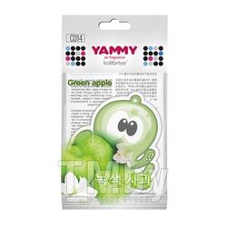 Ароматизатор подвес. YAMMY картон с пропиткой Осьминог аромат "Green Apple", Корея C014