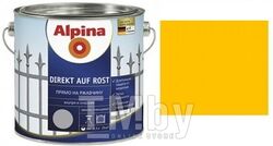 Эмаль по металлу Alpina Direkt auf Rost RAL1021 Желтый (0,705 кг) 750 мл