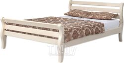 Полуторная кровать Мебельград Аврора 120x200 (ясень жемчужный/массив сосны)