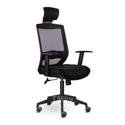 Кресло для руководителя СН-500 Гарвард сетчатая ткань, черный, крестов. пластик, с подголов. UTFC Е11-К/TW-01/Е11-К/Е11-К (ЧЕР