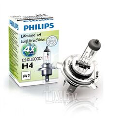 Лампа Philips (H4) 60/55W 12V P43T-38 галогенная EcoVision 12342LLECOC1