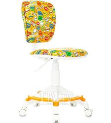 Кресло детское Бюрократ CH-W 204/F оранжевый бэнг крестов. пластик подст.для ног пластик белый