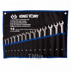 Набор комбинированных ключей, 6-16 мм, чехол из теторона, 14 предметов KING TONY 12D14MRN05