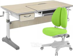 Парта+стул Anatomica Uniqa Lite Armata Duos (клен/серый/зеленый)