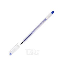 Ручка гелевая "Hi-Jell Color", 0,5 мм., прозр., стерж. синий CROWN HJR-500B