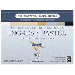 Блок-склейка бумаги для пастели "Ingres" 18*24 см, 130г/м2, 25л Clairefontaine 96486C