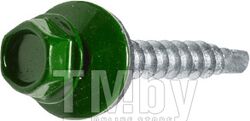 Саморез кровельный 5.5х19 мм цинк, шайба с прокл., PT3, RAL 6002 (100 шт в пласт. конт.) STARFIX (по металлу, цвет лиственно-зеленый) (SMP2-81464-100)