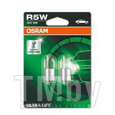 Комплект ламп накаливания блистер 2шт 12V 5W R5W ULTRA LIFE 4 года гарантии OSRAM 5007ULT-02B