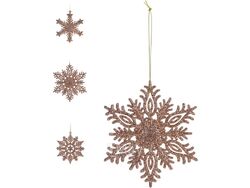 Украшение новгоднее декоративное подвесное "Снежинка" 10 см Belbohemia