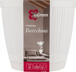 Горшок для цветов с прикорневым поливом, 1,8 л., Barcelona, белый, InGreen