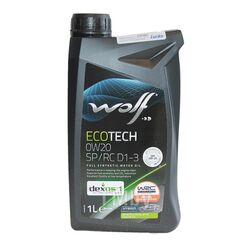 Моторное масло (PN 1049894) EcoTech 0W-20 SP/RC D1-3 20 л Wolf 16173/20