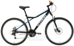 Велосипед STARK 22 Slash 27.1 D (18, черный/голубой)