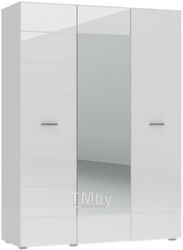 Шкаф НК Мебель Gloss 3-х дверный / 72374528 (белый/белый глянец)