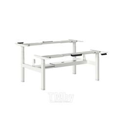 Каркас стола с эл. приводом на два рабочих места AOKE (AK2YJRT-ZB3)*2 WH (1075-1800)*600мм, цвет белый,состоит из трех коробок (Well Desk Team)