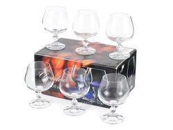Набор бокалов для бренди стеклянных "claudia" 6 шт. 250 мл Crystalex 40149/250