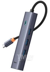 Хаб Baseus BS-OH109 UltraJoy Series 4 порта (Type-C to USB3.0*3+RJ45*1) Space Grey (B0005280A813-00)
