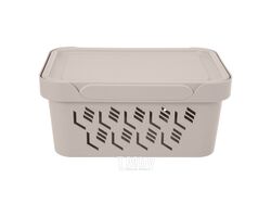 Ящик для хранения пластмассовый с крышкой "Deluxe" светло-бежевый 4,6 л/27x19x12 см Эконова