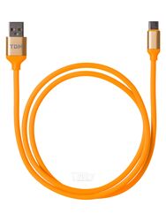 Дата-кабель, ДК 14, USB - USB Type-C, 1 м, силиконовая оплетка, оранжевый, TDM SQ1810-0314