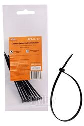Стяжки (хомуты) кабельные 2,5x100 мм, пластиковые, черные, 10 шт. ACTN17